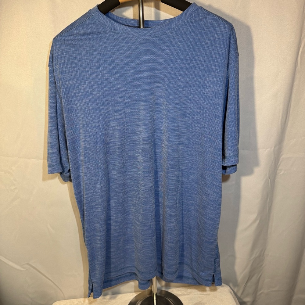 Woolrich Blue Textured Knit‎ Short Sleeve Shirt Size XL